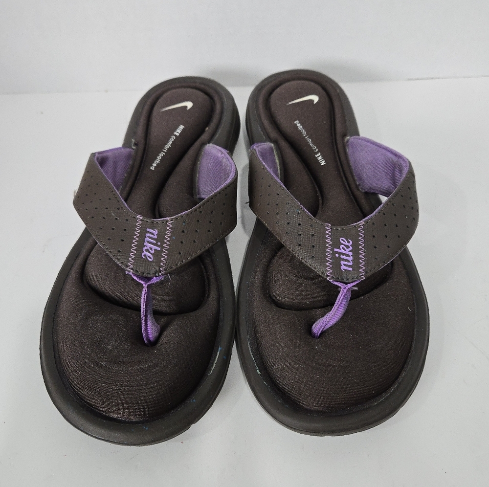 Nike brown and purple sandals